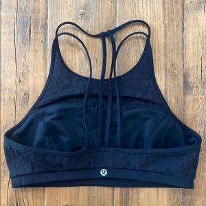 Lululemon High-Neck Lace Mesh Sports Bra